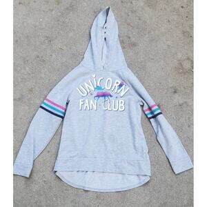 Total Girl unicorn fan club hoodie gray medium 10/12